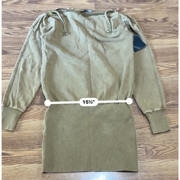 Retrofête DARCY TERRY Caramel Mini SWEATSHIRT DRESS size M - Picture 5 of 12